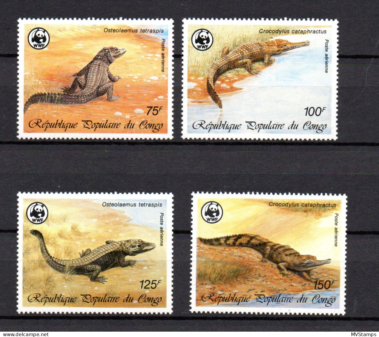 Kongo 1987 Satz 1063/66 WWF/Krokodile/Crocodiles Postfrisch - Ungebraucht