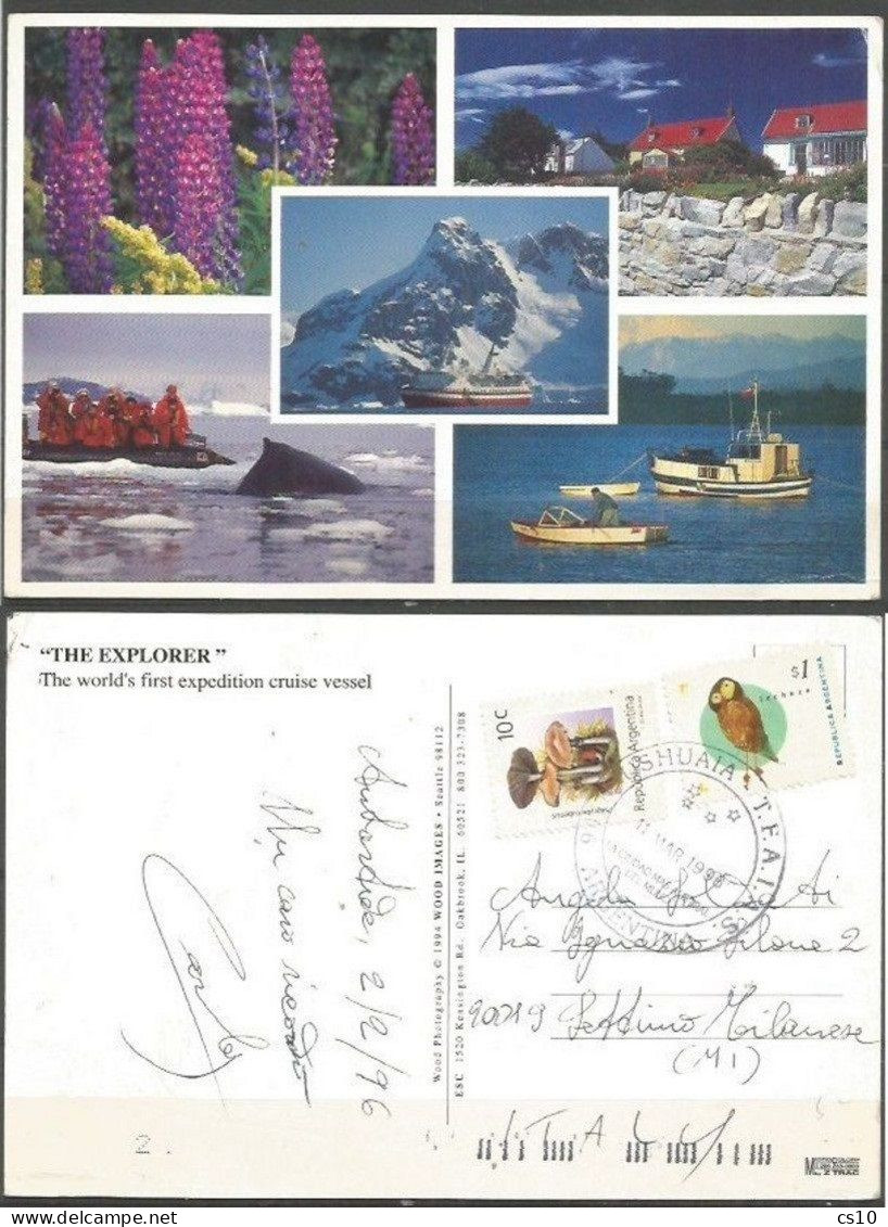 Antarctica #2 PPCs By Cruise Vessel "The Explorer" From Ushuaia 1996 + El Calafate Glacier Perito Moreno 2006 Argentina - Collections, Lots & Séries