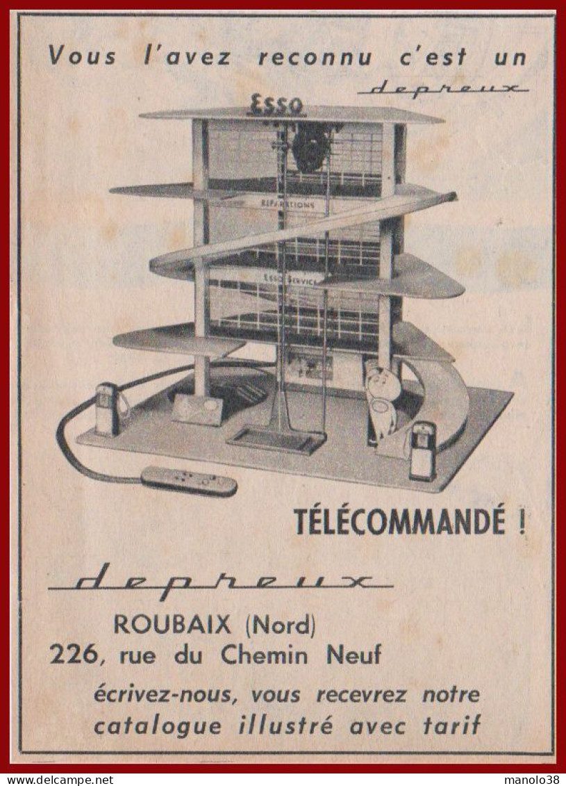 Garage Depreux. Garage Esso Pour Voitures Miniatures. Garage Télécommandé. Roubaix. 1961. - Publicités