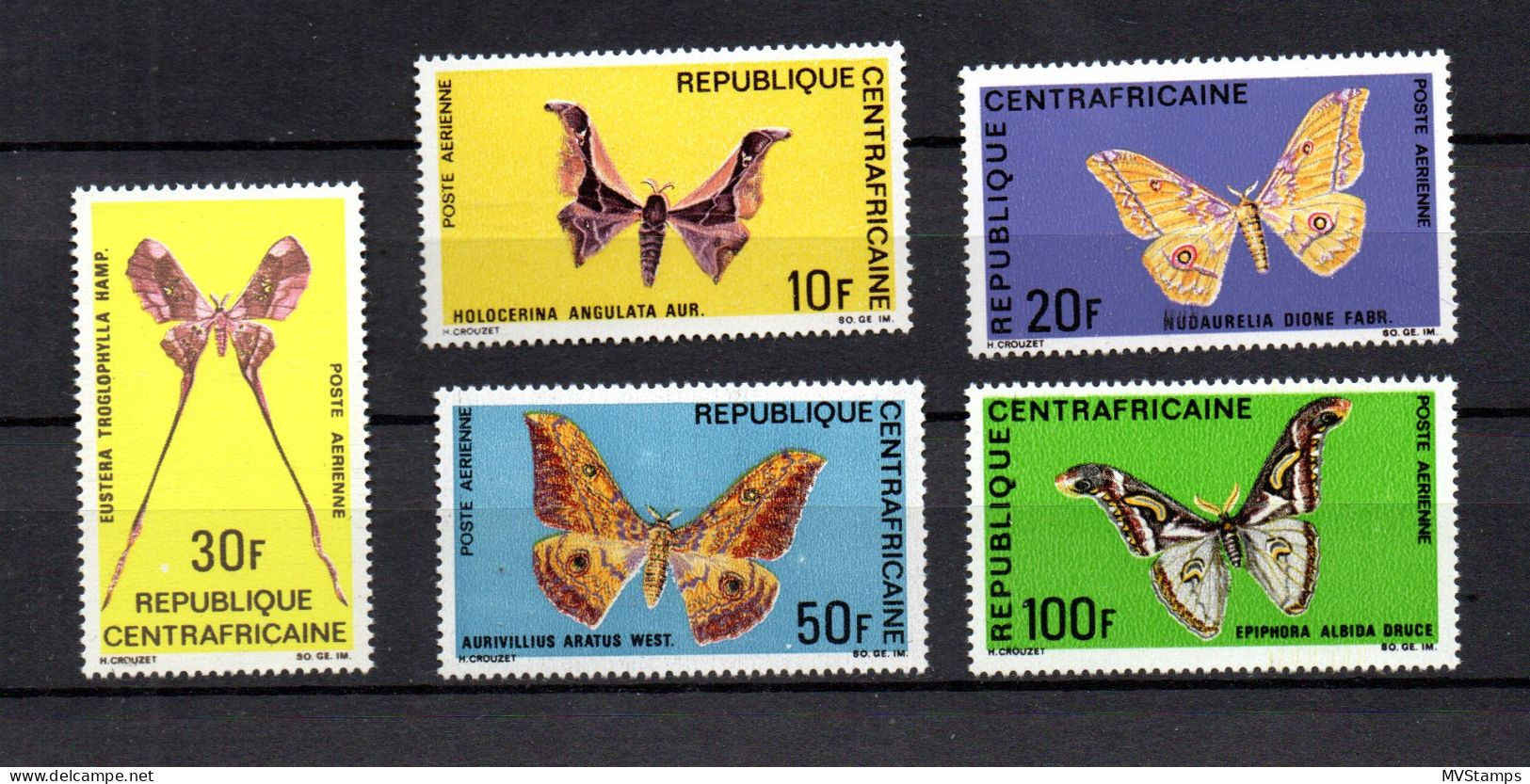 Zentralafrikanische Republik 1969 Satz 183/87 Schmetterlinge/butterflies Postfrisch - Central African Republic