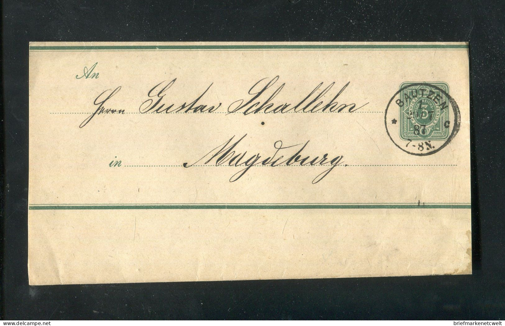 "DEUTSCHES REICH" 1887, Streifband Mit K1 "BAUTZEN" (B0015) - Briefe