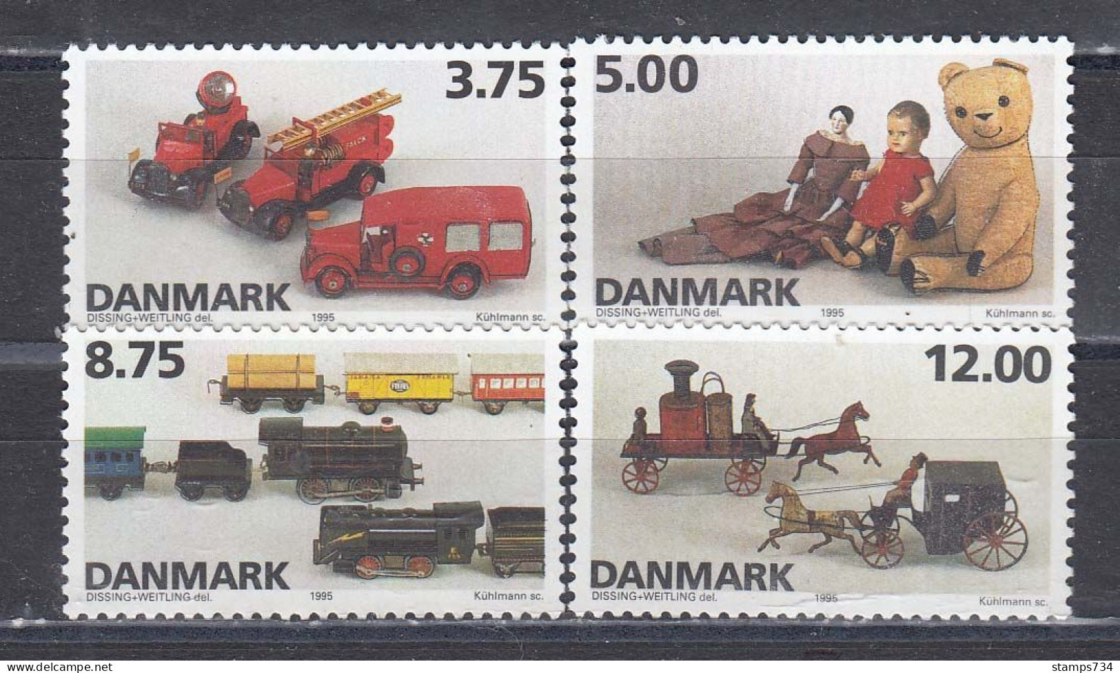 Denmark 1995 - Danish Toys, Mi-Nr. 1112/15, MNH** - Ungebraucht