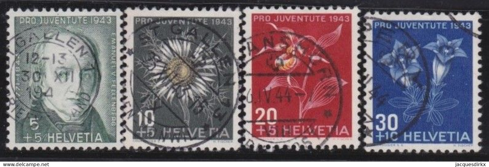 Suisse   .  Yvert  .     388/391     .        O        .    Oblitéré - Used Stamps