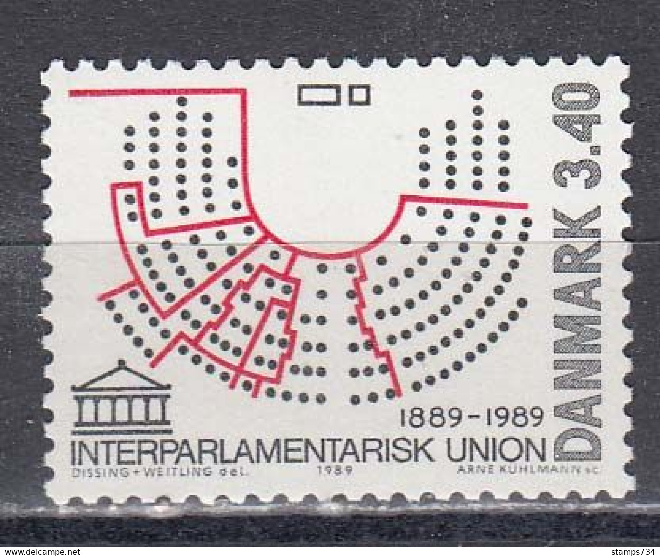 Denmark 1989 - 100 Years Of The Inter-Parliamentary Union(IPU), Mi-Nr. 954, MNH** - Ungebraucht