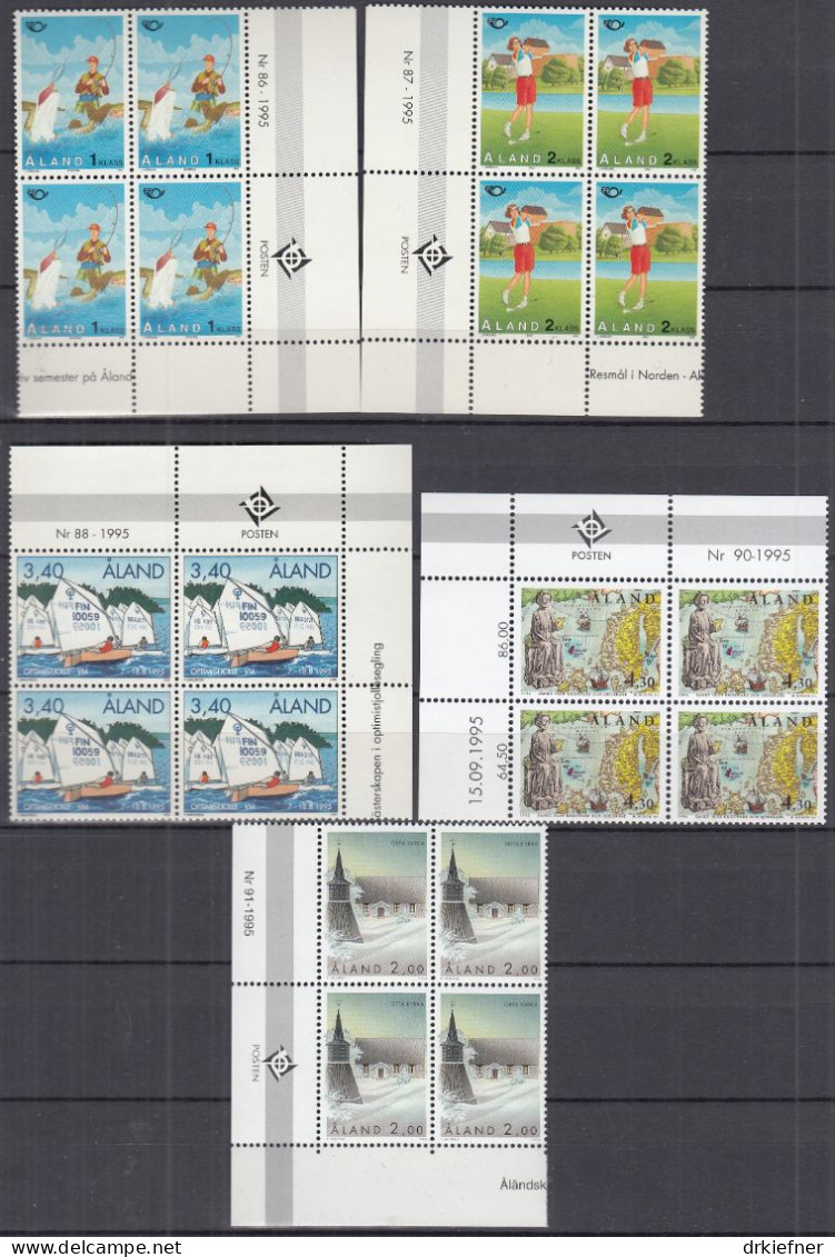 ALAND  92-94, 99-106, 4erBlock, Postfrisch **, Aus Jahrgang 1995 - Aland