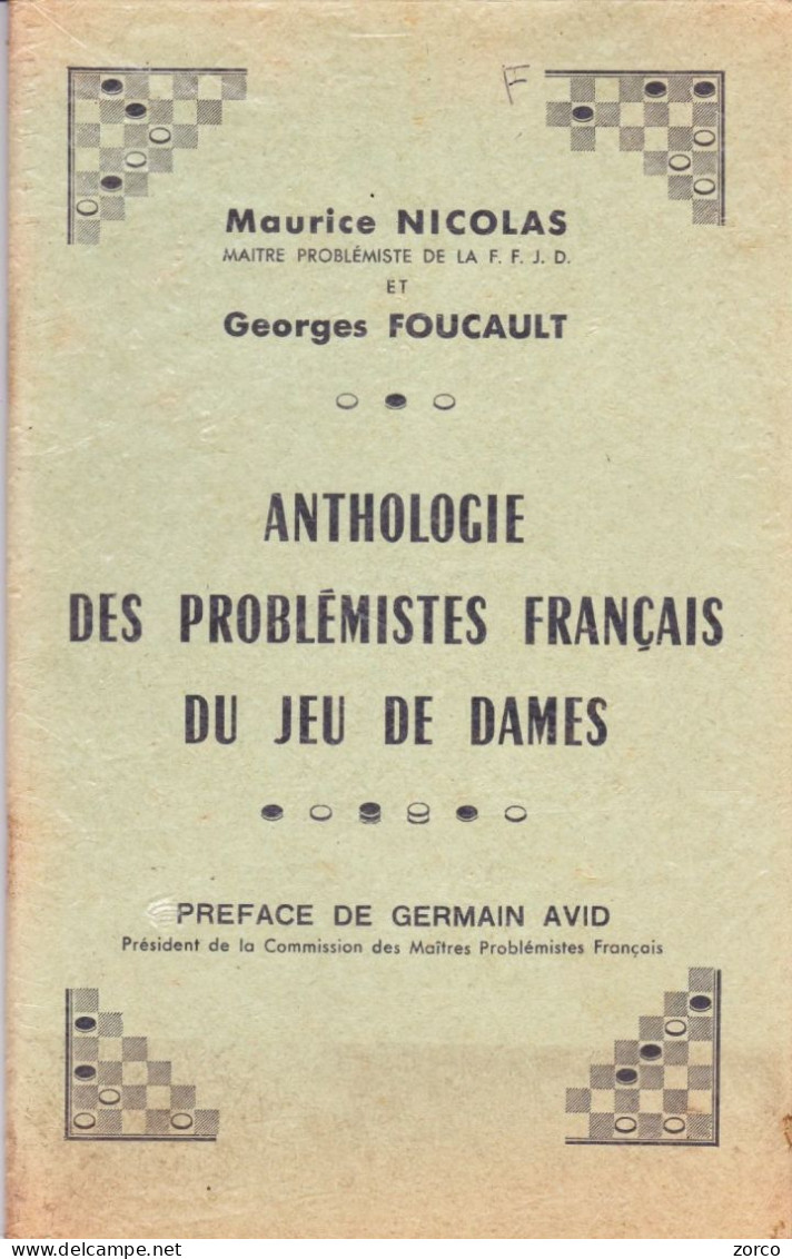 JEU DE DAMES. "ANTHOLOGIE Des PROBLEMISTES FRANCAIS Du JEU De DAMES". - Gezelschapsspelletjes