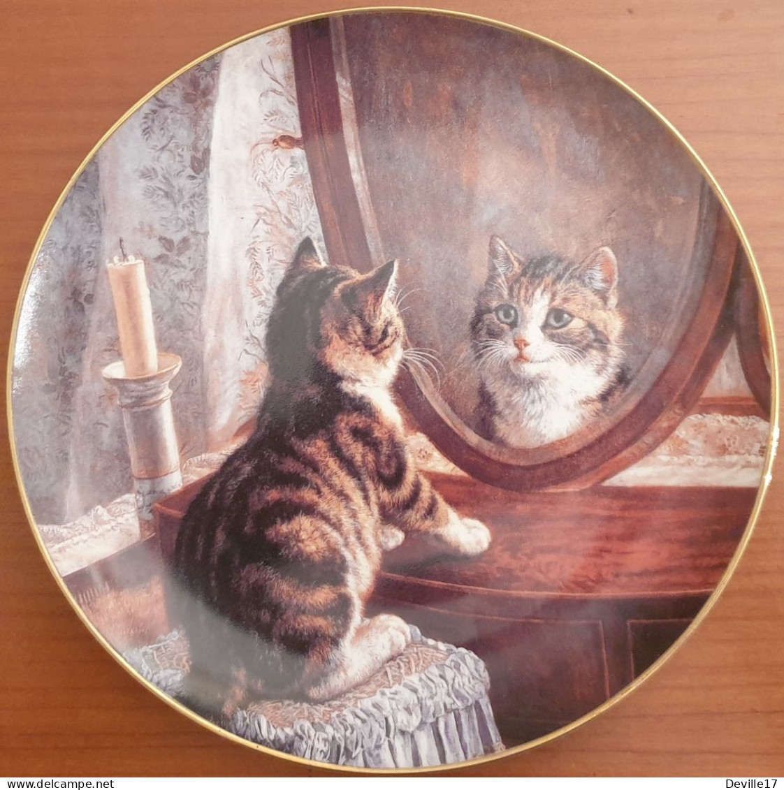 ASSIETTE DECORATIVE "CHAT DANS UN MIROIR" 1991 PICTURE PERFECT BY FRANCK PATON LIMITED EDITION N° A 3858 - Zonder Classificatie