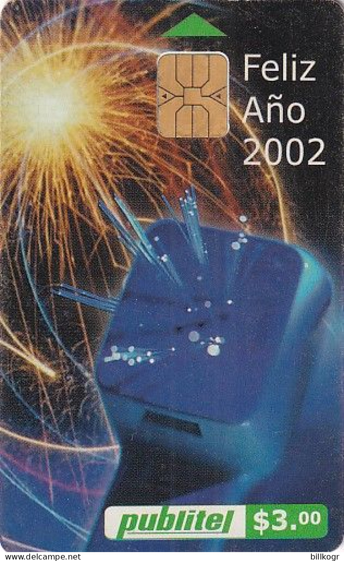 EL SALVADOR - Happy New Year 2002, Calendar 2002, Chip AX01, Used - El Salvador