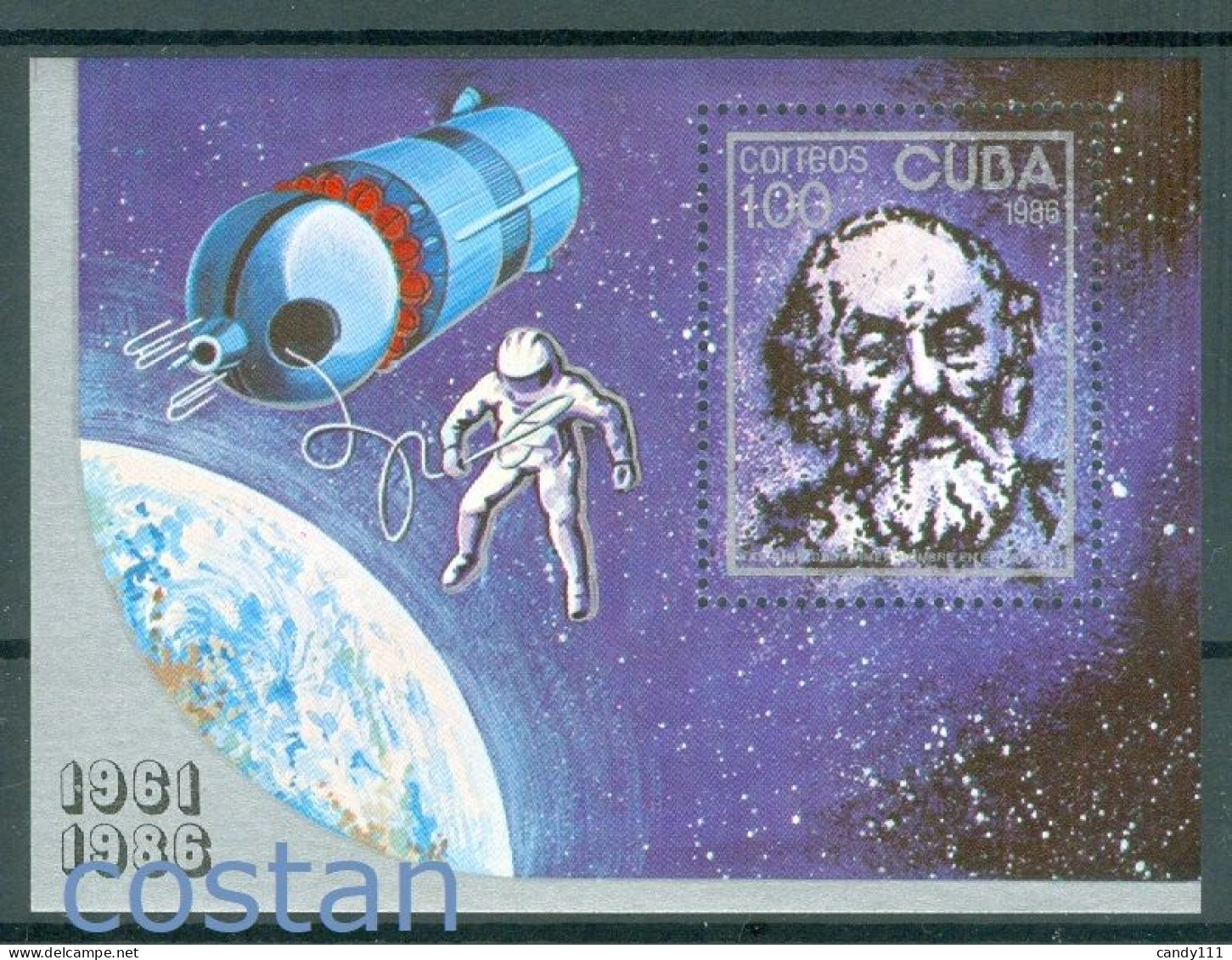 1986 Space,Konstantin Tsiolkovsky,russian Rocket Scientist,Cuba,Bl.94,MNH - Südamerika