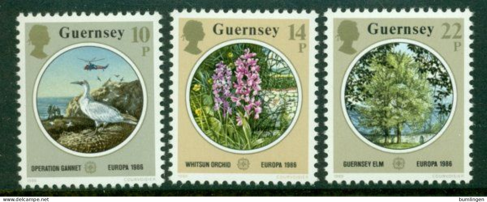 GUERNSEY 1986 Mi 358-60** Europa CEPT – Environment Protection [B466] - 1986