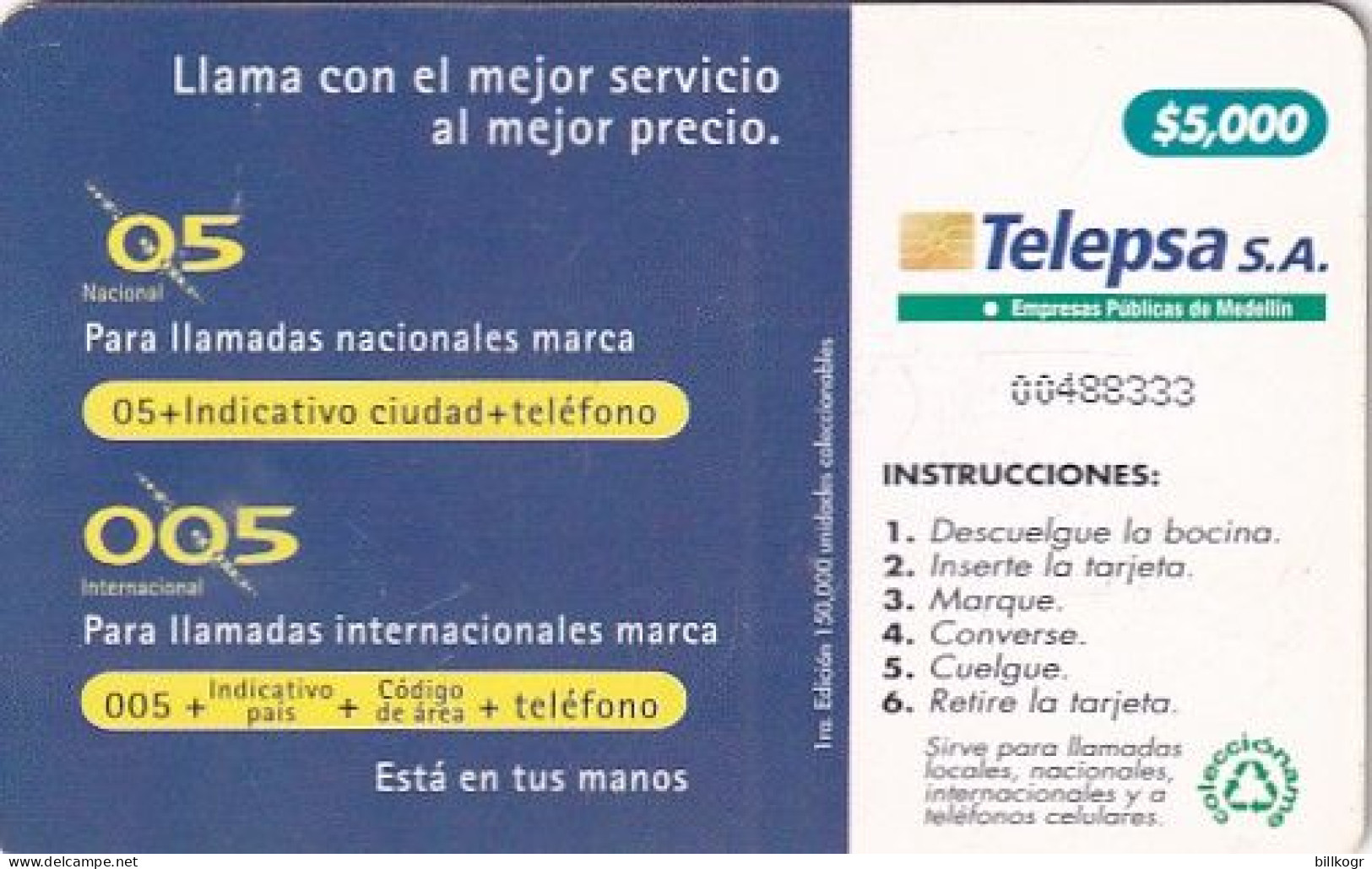 COLOMBIA - Telepsa Phone Booth, Used - Colombia