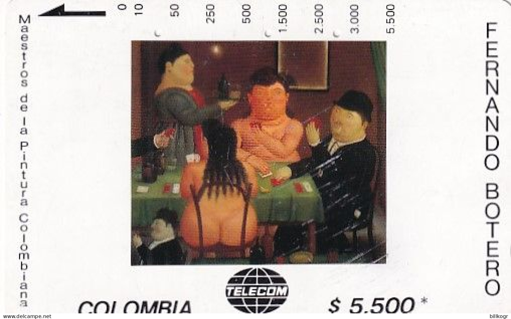 COLOMBIA(Tamura) - Los Jugadores De Cartas, Painting/Fernando Botero, Tirage 20000, Used - Colombie