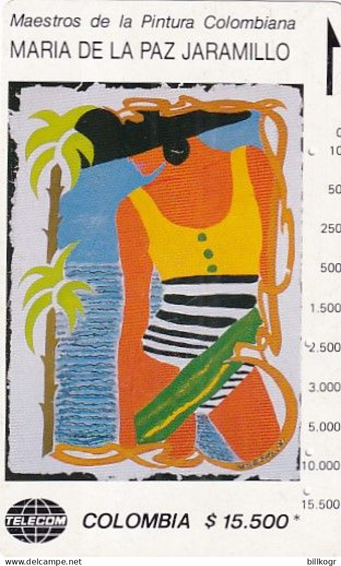COLOMBIA(Tamura) - Mujer Caribe, Painting/Maria De La Paz Jaramillo, Tirage 10000, Used - Colombia