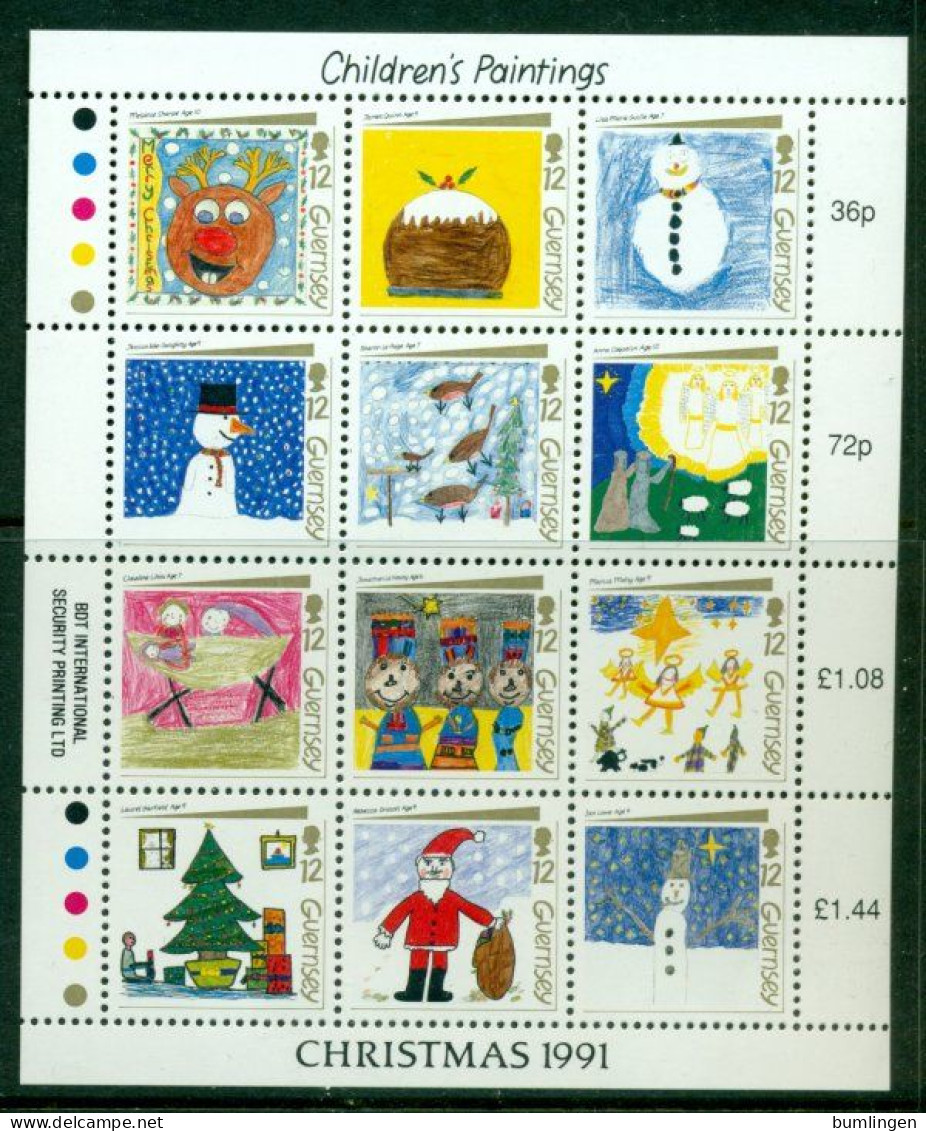 GUERNSEY 1991 Mi 537-48 Mini Sheet** Children's Paintings [B484] - Autres & Non Classés