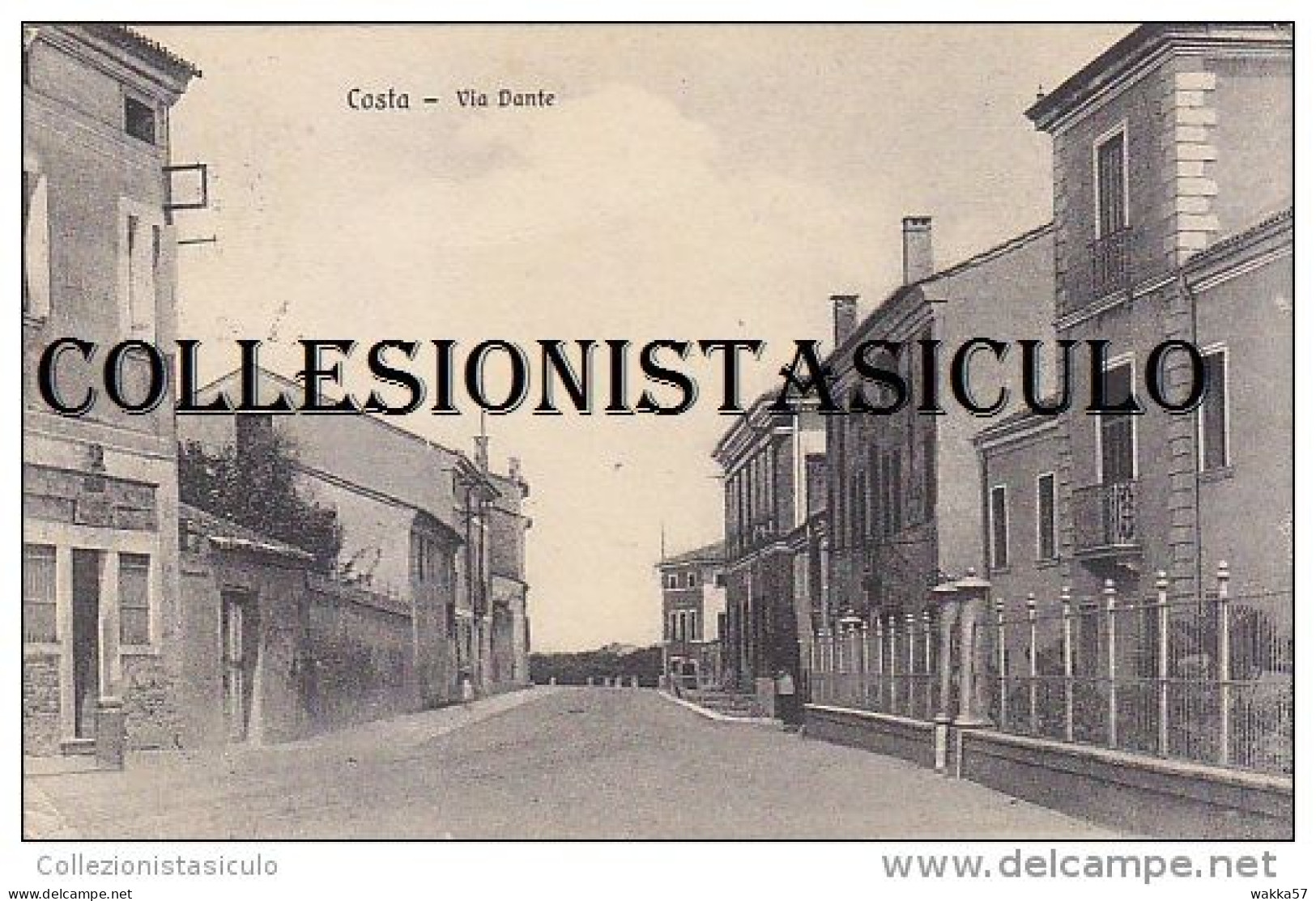 3-4039- Costa ( Di Rovigo ) - Via Dante - F.p. Viaggiata 1917 - Rovigo