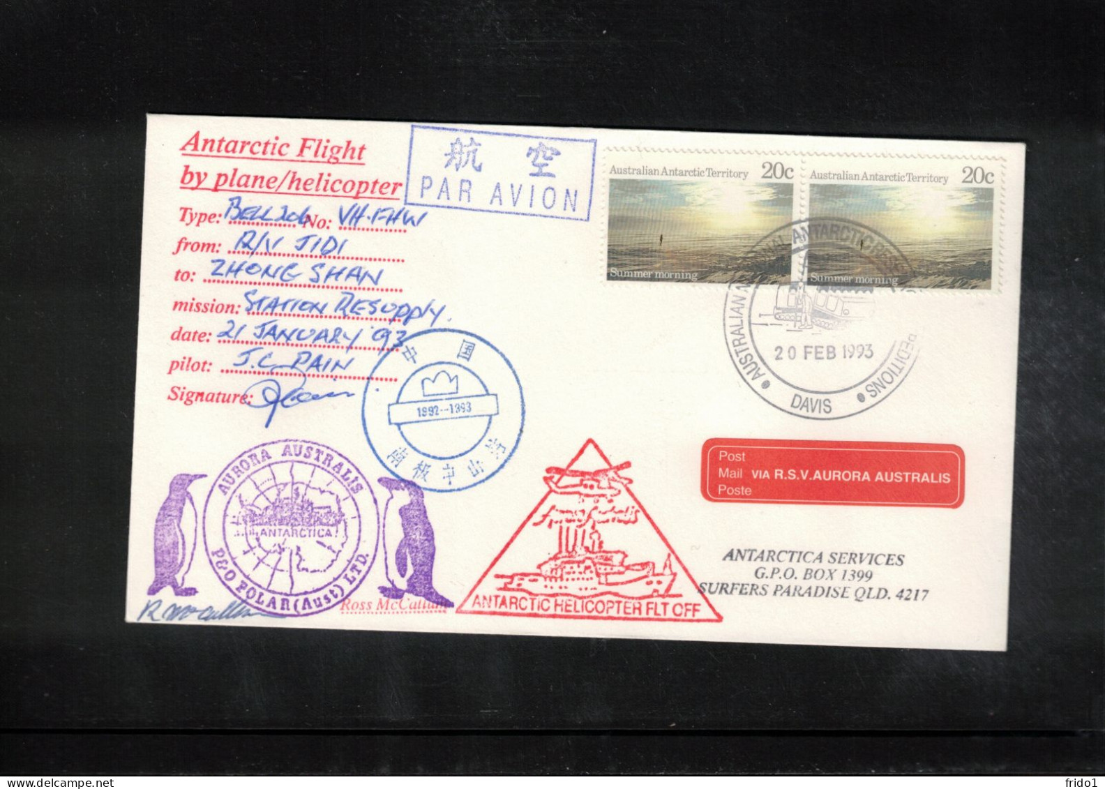 Australian Antarctic Territory 1993 Antarctica - Base Davis - Ship Aurora Australis - Helicopter Flight - Forschungsstationen