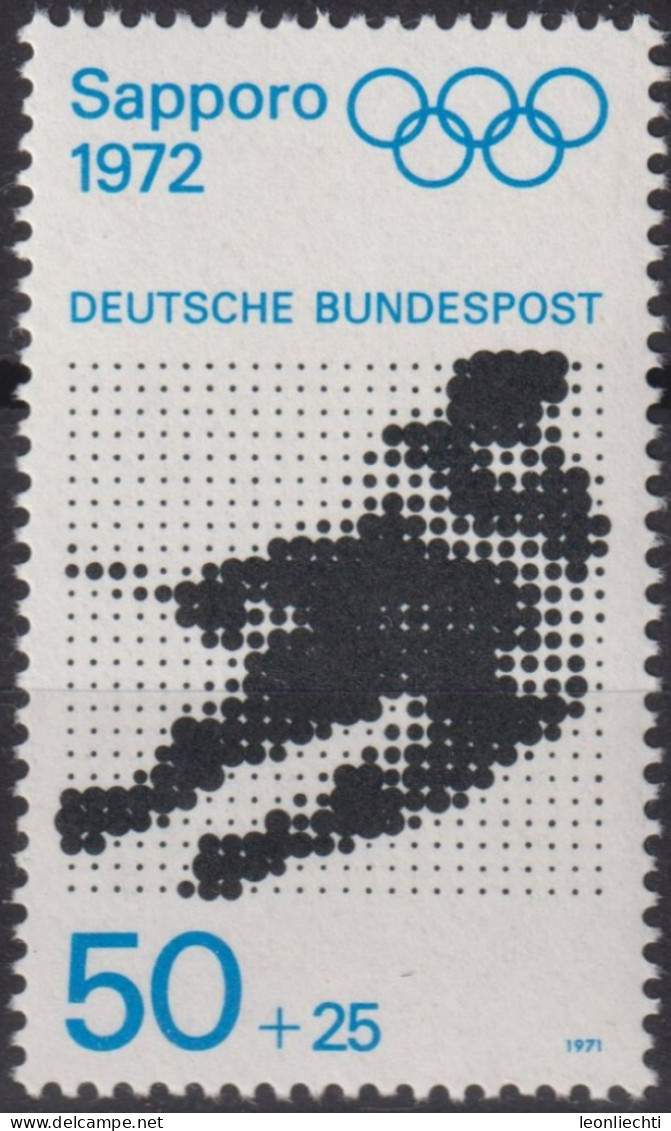 1971 Deutschland > BRD, ** Mi:DE 683, Sn:DE B475, Yt:DE 547,Eishokey, Olympische Spiele 1972, Sapporo Und München - Inverno1972: Sapporo