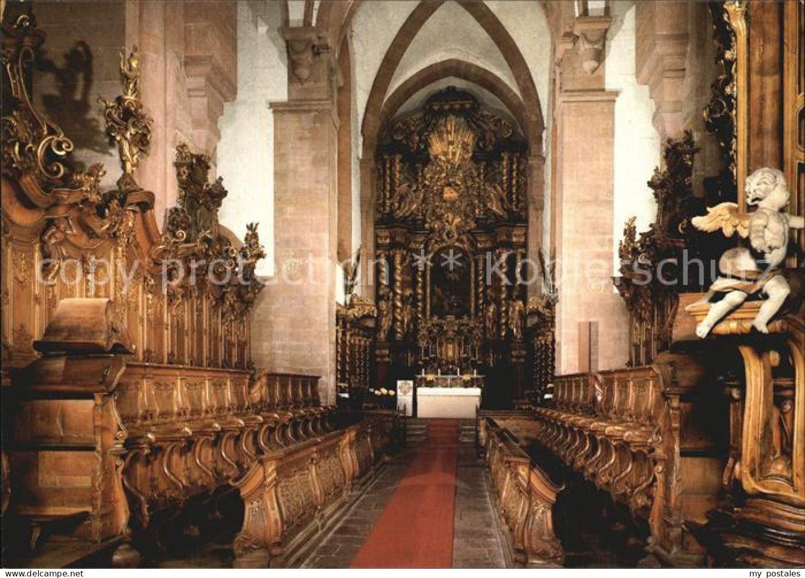 72398745 Bronnbach Abteikirche Chorgestuehl Mit Hauptaltar Bronnbach - Wertheim