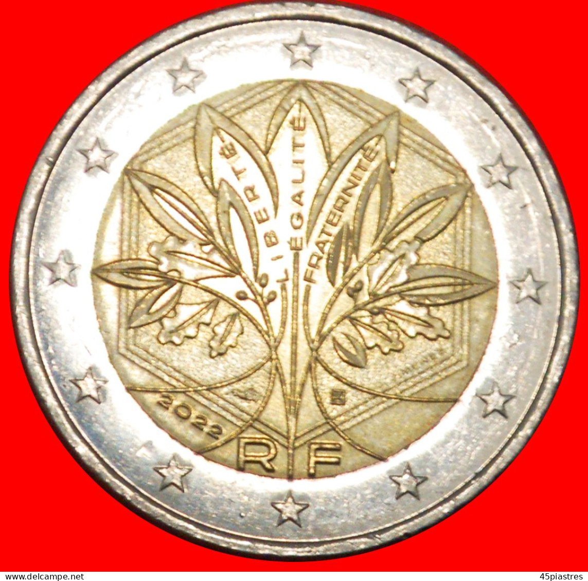 * NON-PHALLIC TYPE 2022-2023: FRANCE  2 EURO 2022 WORLD TREE UNC MINT LUSTRE!  · LOW START ·  NO RESERVE! - Francia