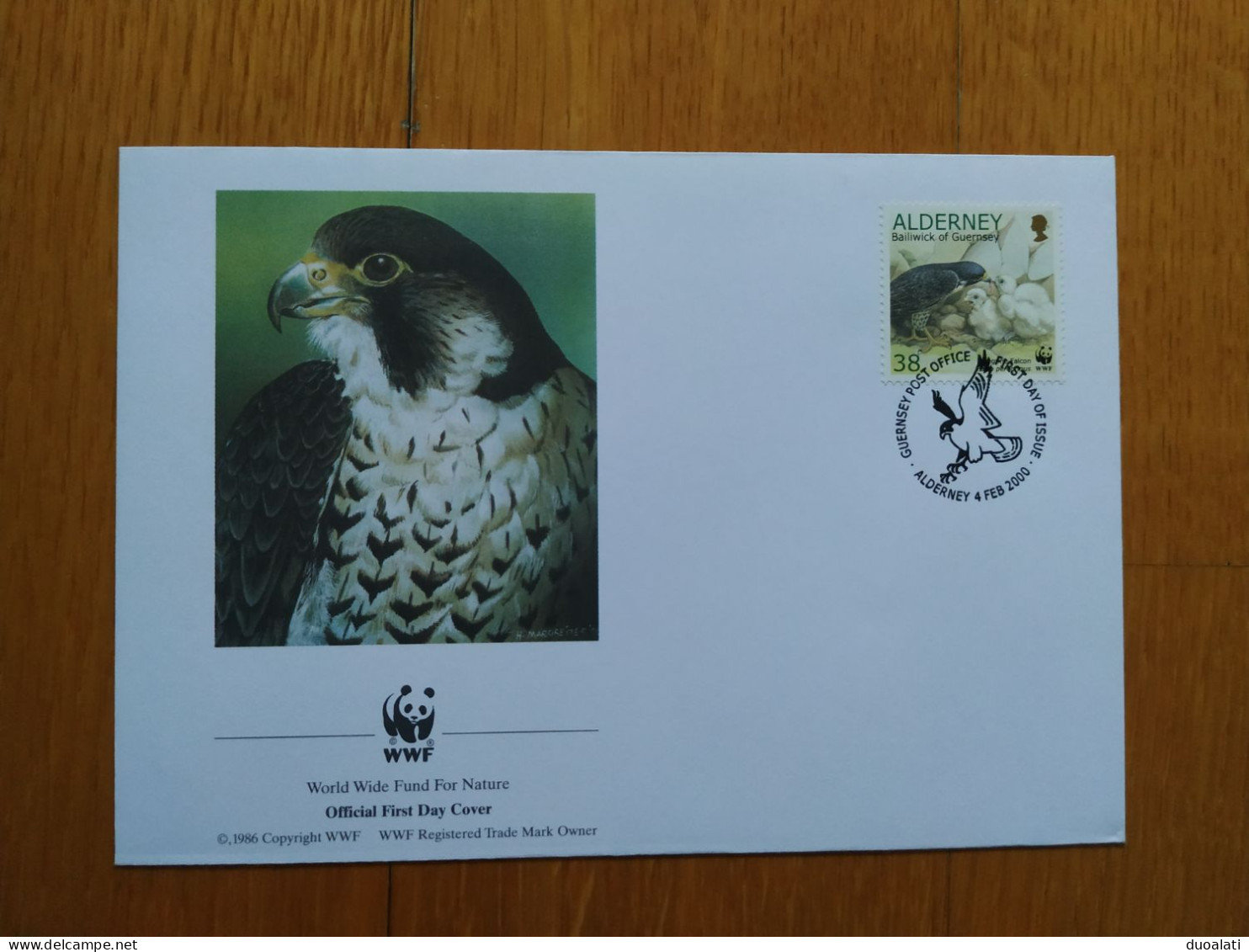 Alderney 2000 WWF 4 FDCs Bird Vogel Bailiwick Of Guernsey - FDC