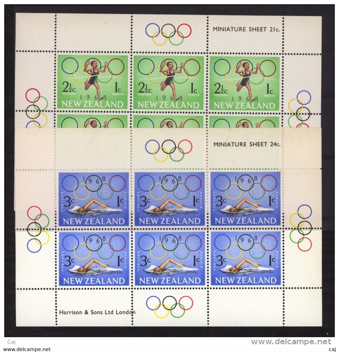 Nouvelle Zélande  -  1968  -  Blocs  :  Yv  23-24  ** - Blocs-feuillets