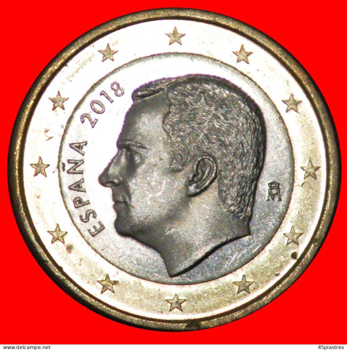 * SMALL STARS (2015-2024): SPAIN  1 EURO 2018 DIE I2 2007! PHILIP VI (2014-) MINT LUSTRE!  · LOW START ·  NO RESERVE! - Spagna