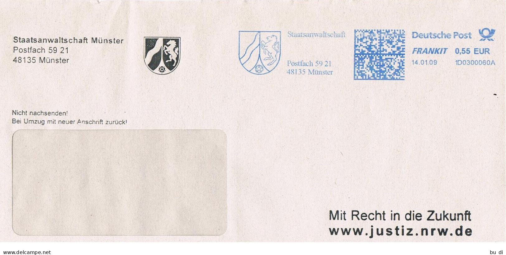 Deutschland Absenderfreistempel Münster - Justiz - Wappen, Pferd - Meterstamp, EMA, Frankit - Franking Machines (EMA)