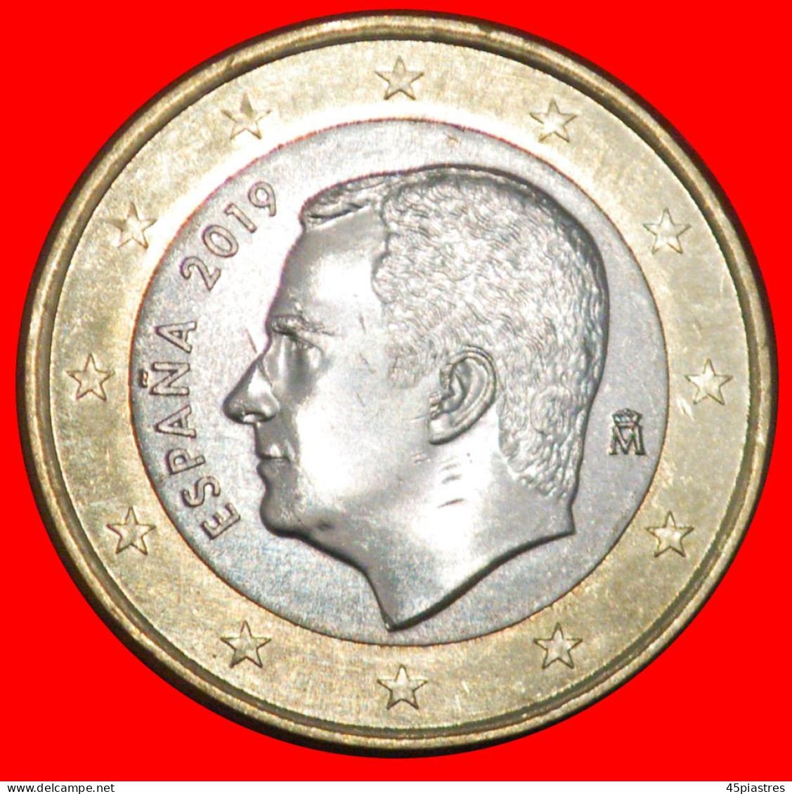 * SMALL STARS (2015-2024): SPAIN 1 EURO 2019 DIE I2 2007! PHILIP VI (2014-) UNC MINT LUSTRE  · LOW START ·  NO RESERVE! - Errors And Oddities