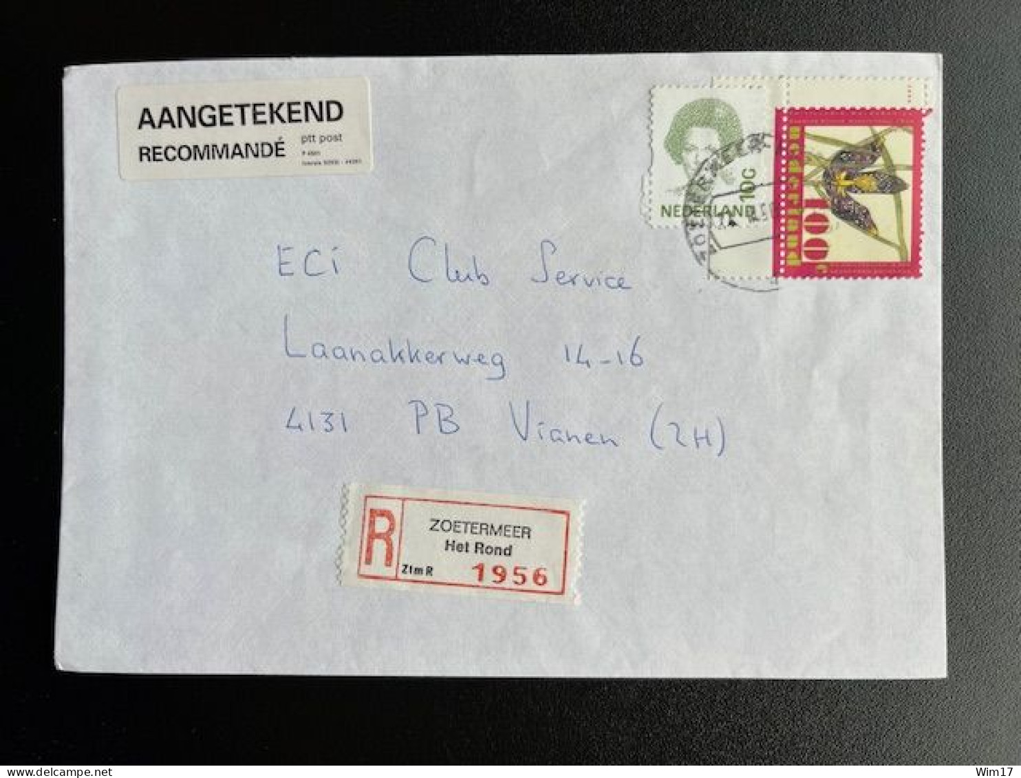 NETHERLANDS 1996 REGISTERED LETTER ZOETERMEER HET ROND TO VIANEN 22-03-1996 NEDERLAND AANGETEKEND - Briefe U. Dokumente