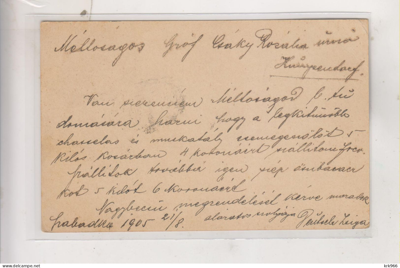 HUNGARY. SERBIA SZABATKA SUBOTICA 1905  Postal Stationery - Brieven En Documenten