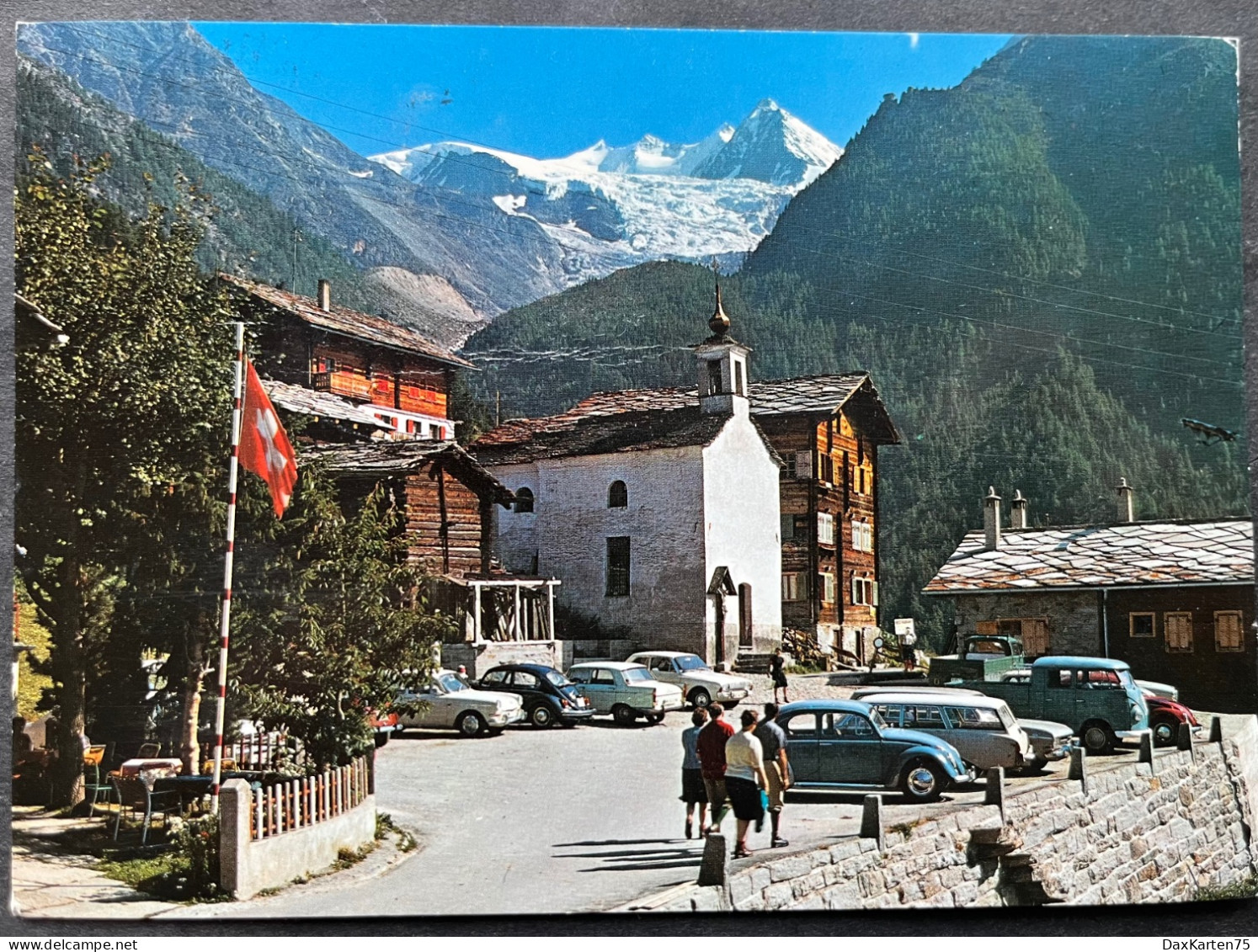 Ried Ob St. Niklaus Und Grächen Riedgletscher. Nadelhorn/ Oldtimer Autos - Grächen