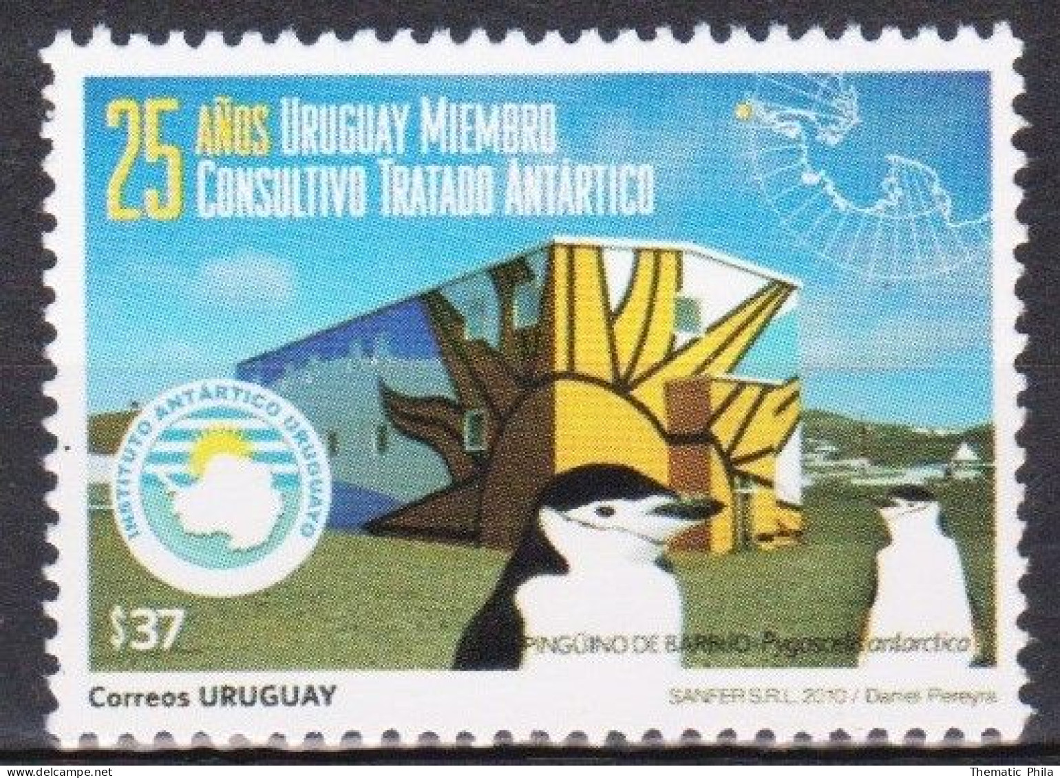 2010 URUGUAY  Mnh - Penguin Pinguino 25 Years Teatry Antarctic Antarctic Antartida Birds - Yv 2445 - Uruguay