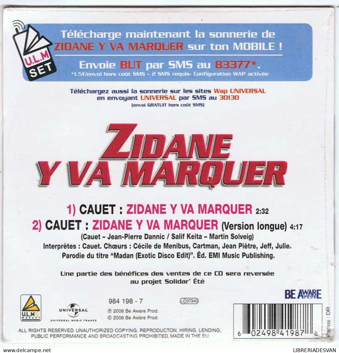 Zidane Y Va Marquer - Cauet (CD Promo) - Disco, Pop