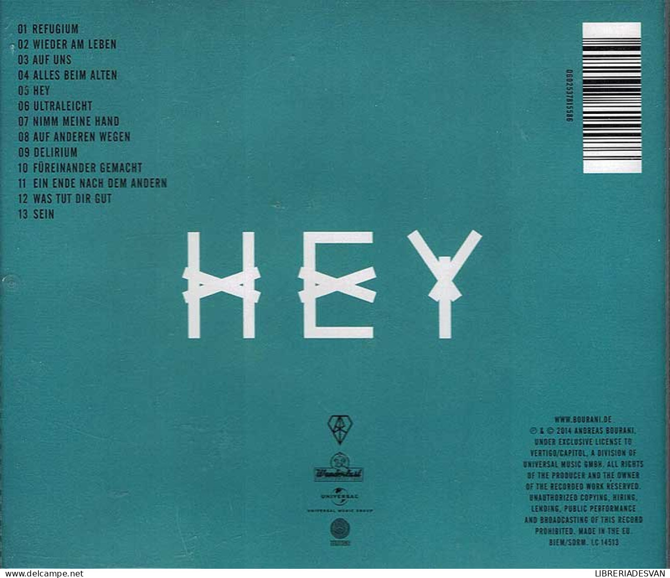 Andreas Bourani - Hey. CD - Disco, Pop