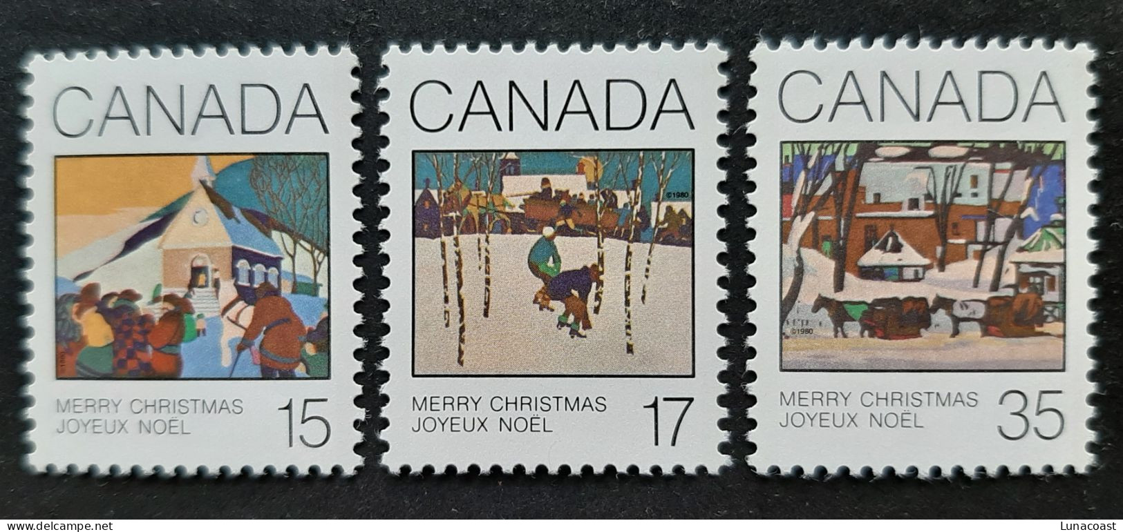 Canada 1980 MNH Sc #870** -872**   Christmas Greeting Cards - Unused Stamps