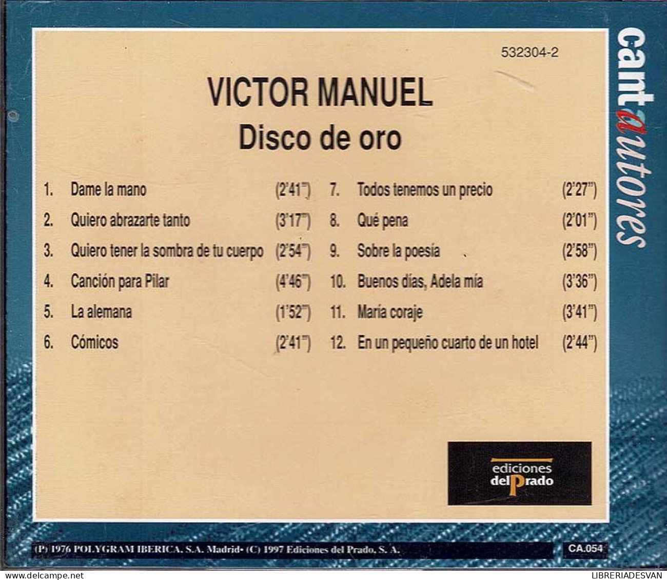 Víctor Manuel - Disco De Oro. CD - Disco & Pop