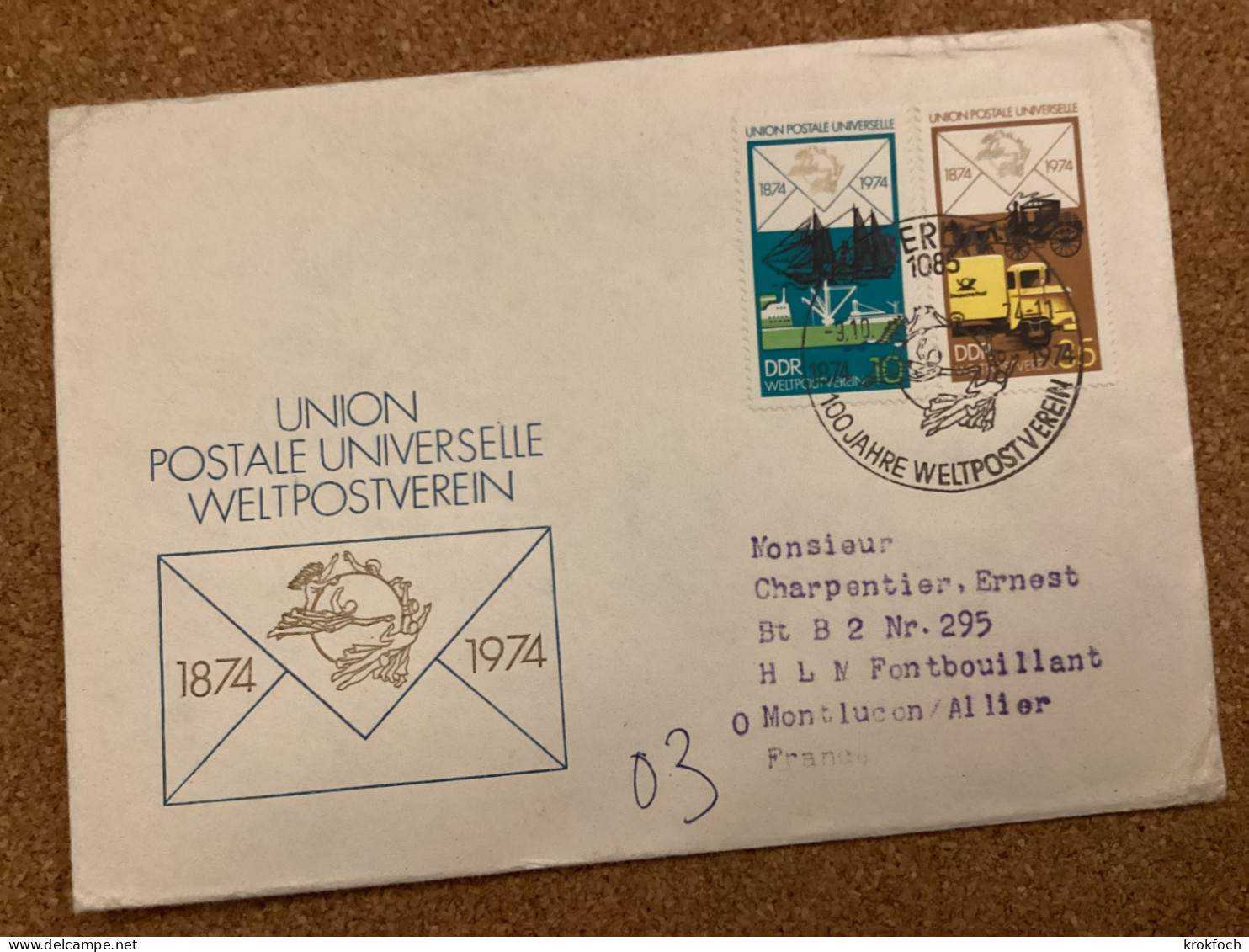 UPU 1974 - FDC Berlin - 1971-1980