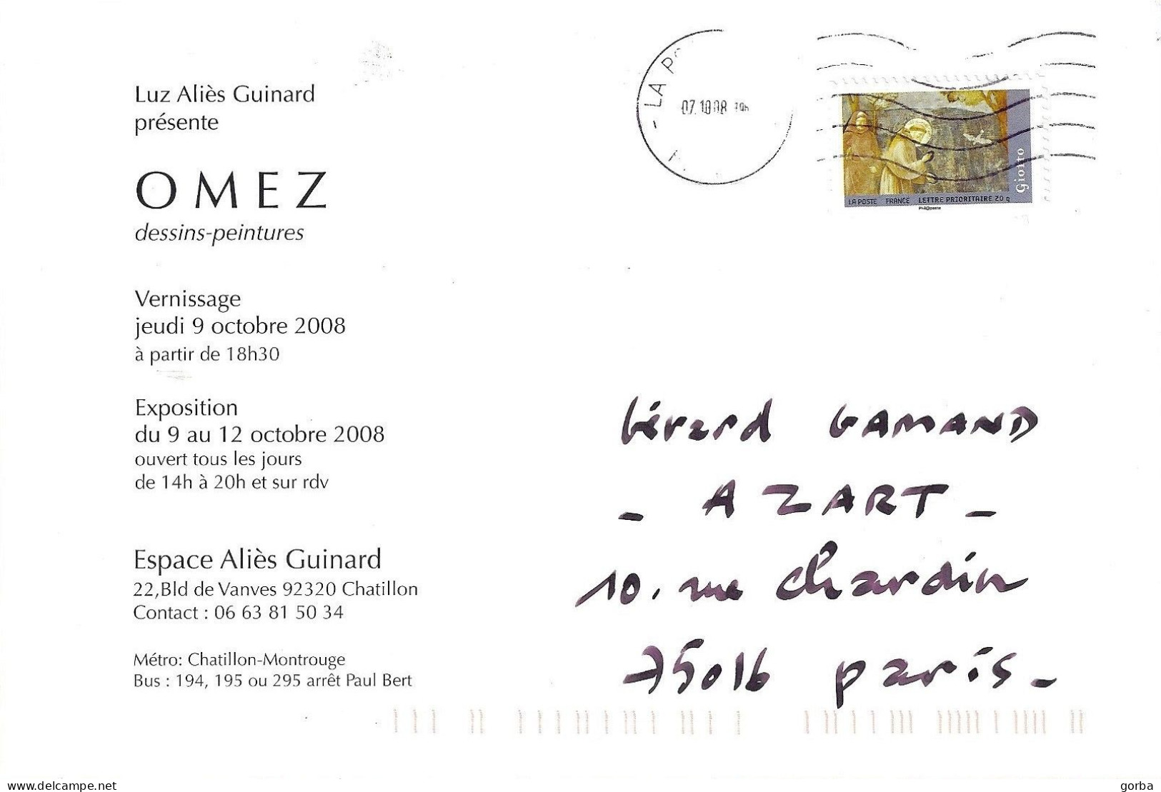 *CPM - 14 X 20.5 - Peinture De OMEZ - Invitation Galerie Aliès Guinard à CHATILLON (92) - Expositions