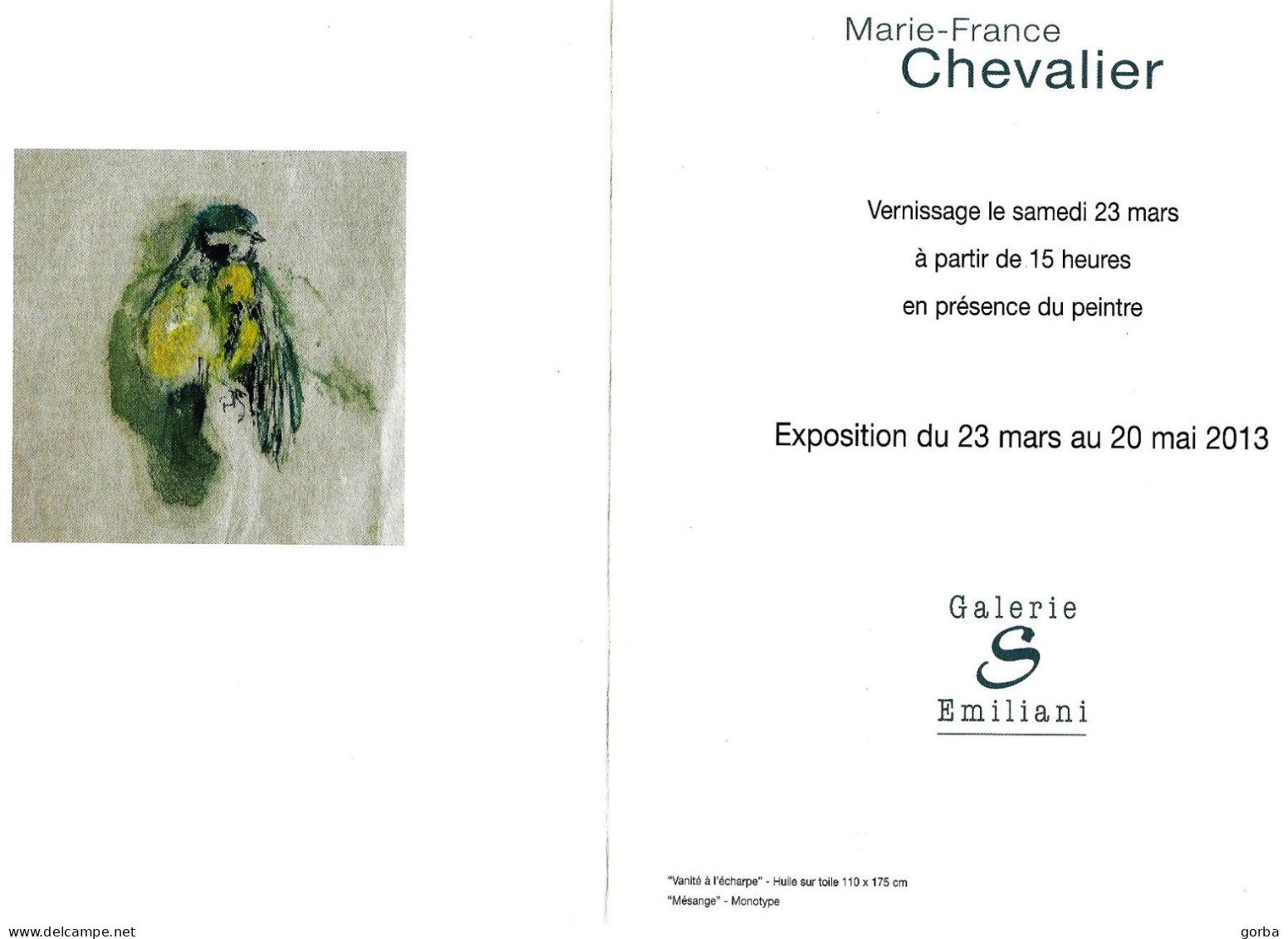 *Double CPM - Vernissage Exposition Marie-France CHEVALIER -  Galerie Emiliani à DIEULEFIT (26) - Expositions