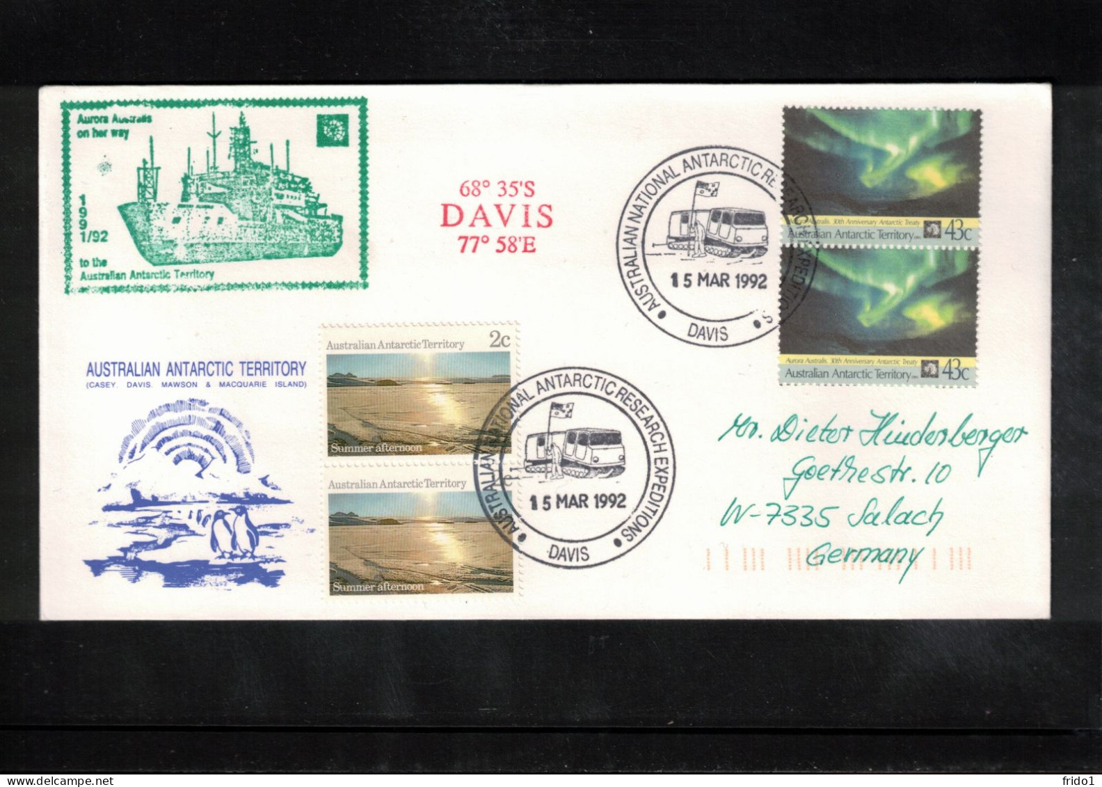 Australian Antarctic Territory 1992 Antarctica - Base Davis - Ship Aurora Australis - Forschungsstationen