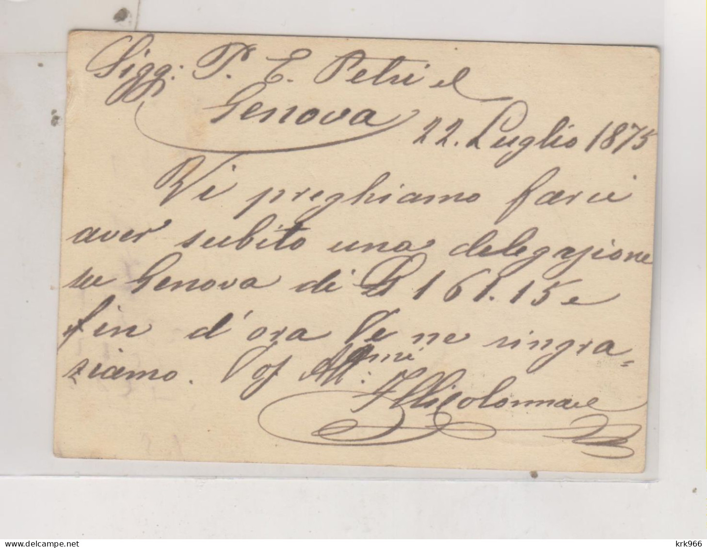 ITALY 1873  Nice  Postal Stationery - Entiers Postaux