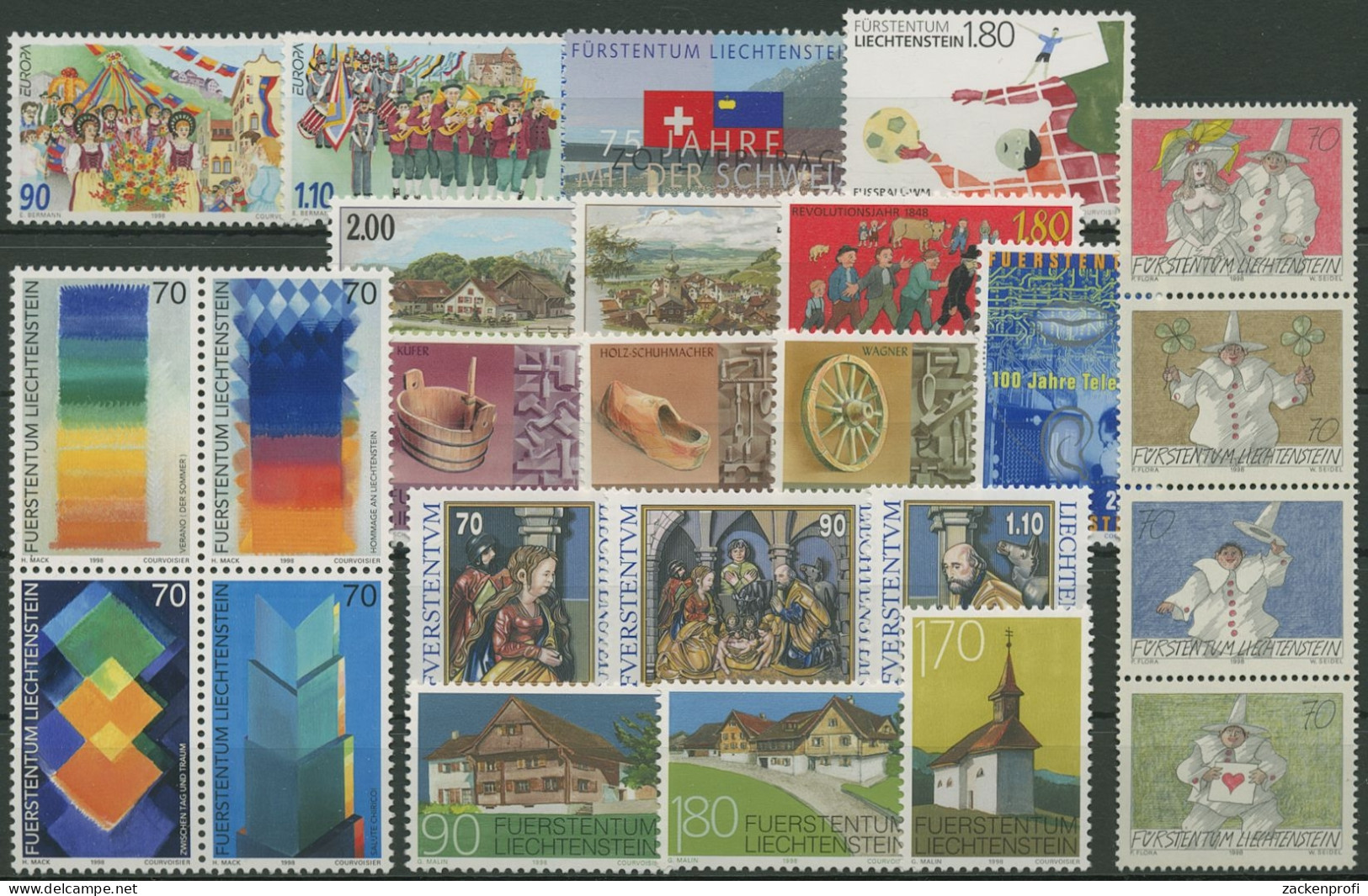 Liechtenstein 1998 Jahrgang Komplett Postfrisch (G6404) - Vollständige Jahrgänge