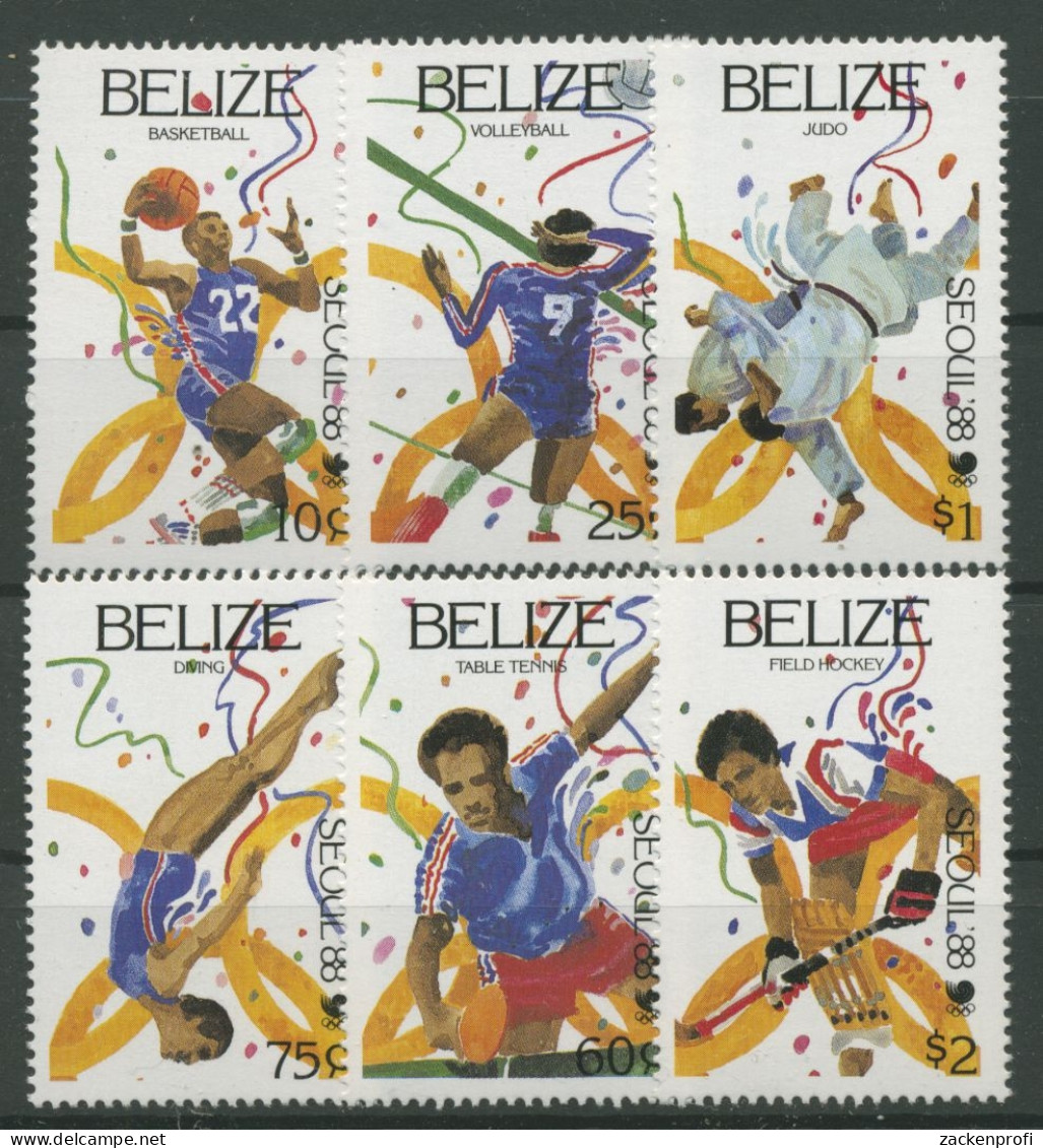 Belize 1988 Olympische Sommerspiele Seoul 1003/08 Postfrisch - Belize (1973-...)