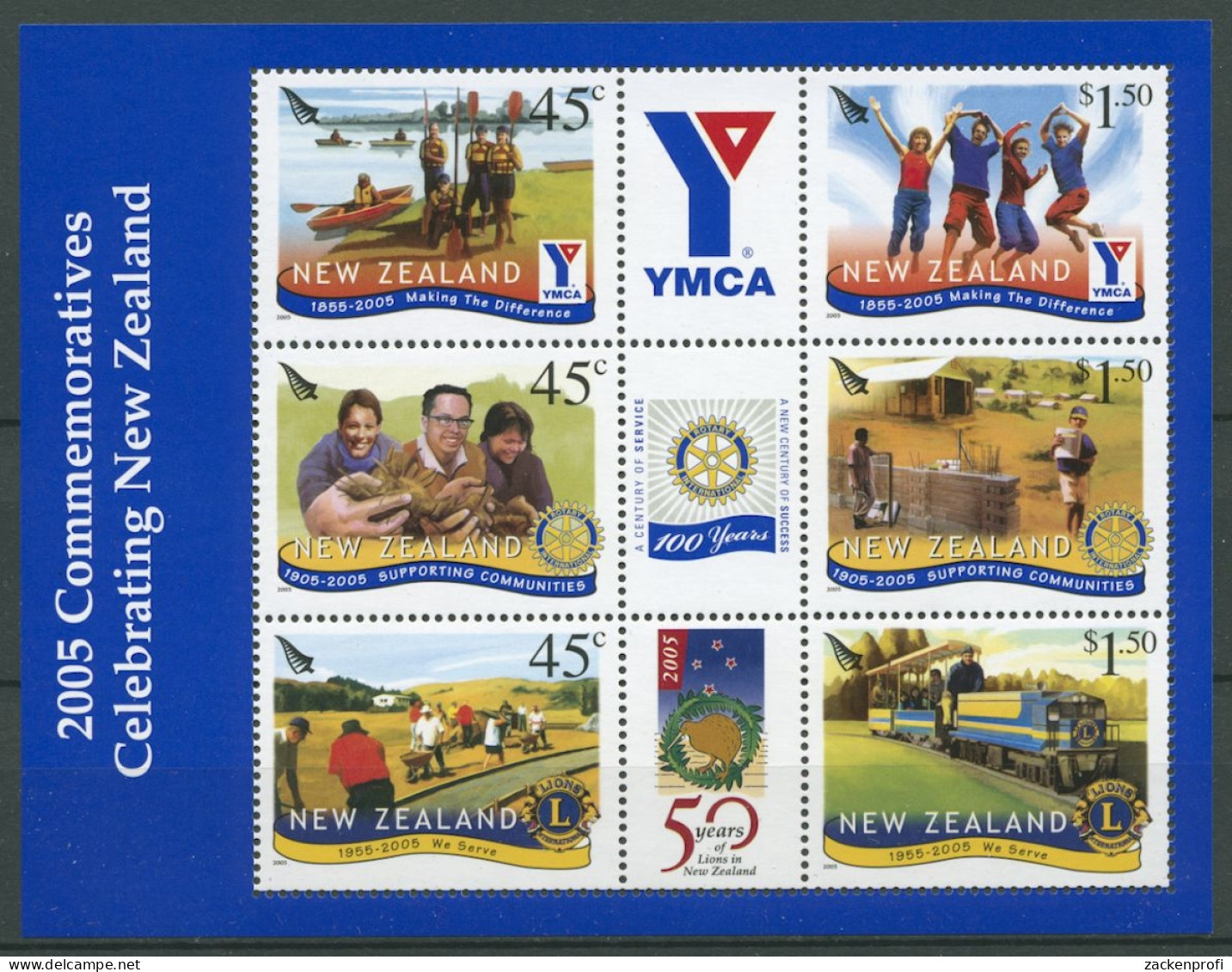 Neuseeland 2005 YMCA Rotary Int. Lions Club Block 179 Postfrisch (C25722) - Blocks & Sheetlets