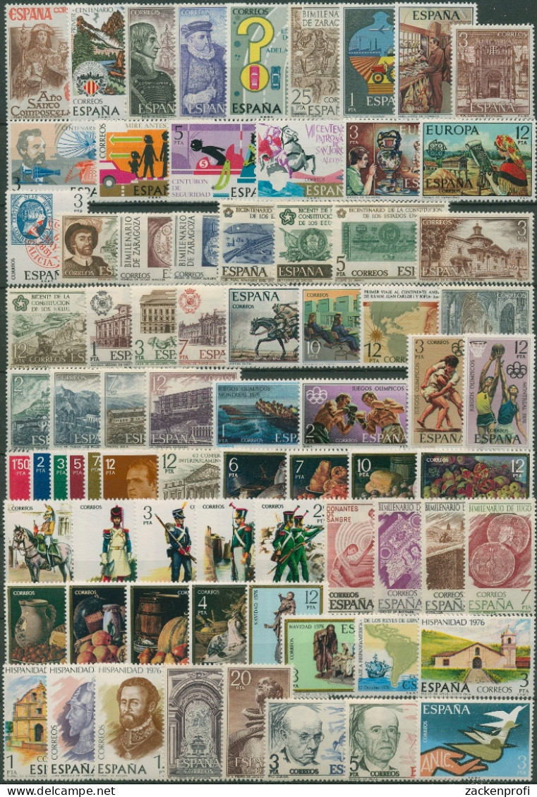 Spanien 1976 Jahrgang Komplett 2199/73 Postfrisch (SG97554) - Annate Complete