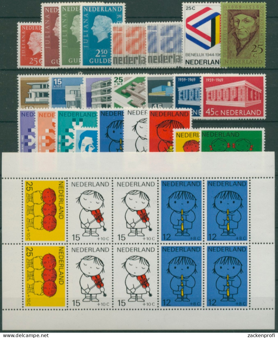 Niederlande Kompletter Jahrgang 1969 Postfrisch (SG30762) - Volledig Jaar