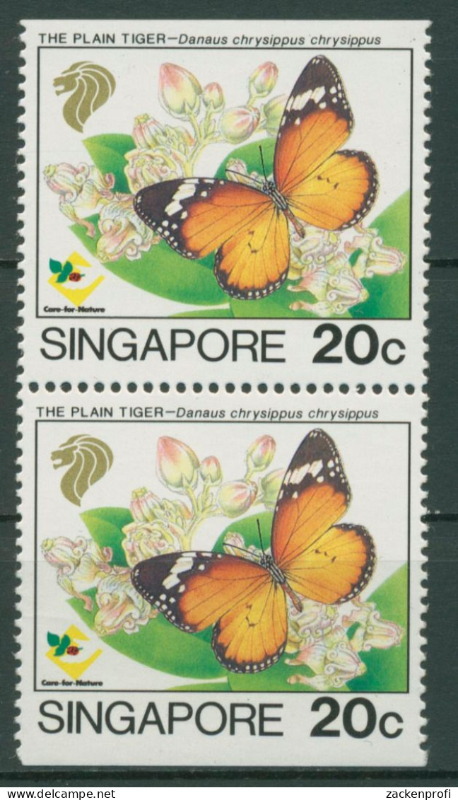 Singapur 1993 Naturschutz Schmetterlinge 697 Do/Du Paar Postfrisch - Singapour (1959-...)