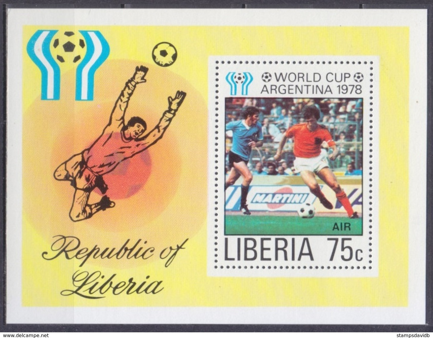 1978	Liberia	1081/B92	1978 FIFA World Cup In Argentina - 1978 – Argentine