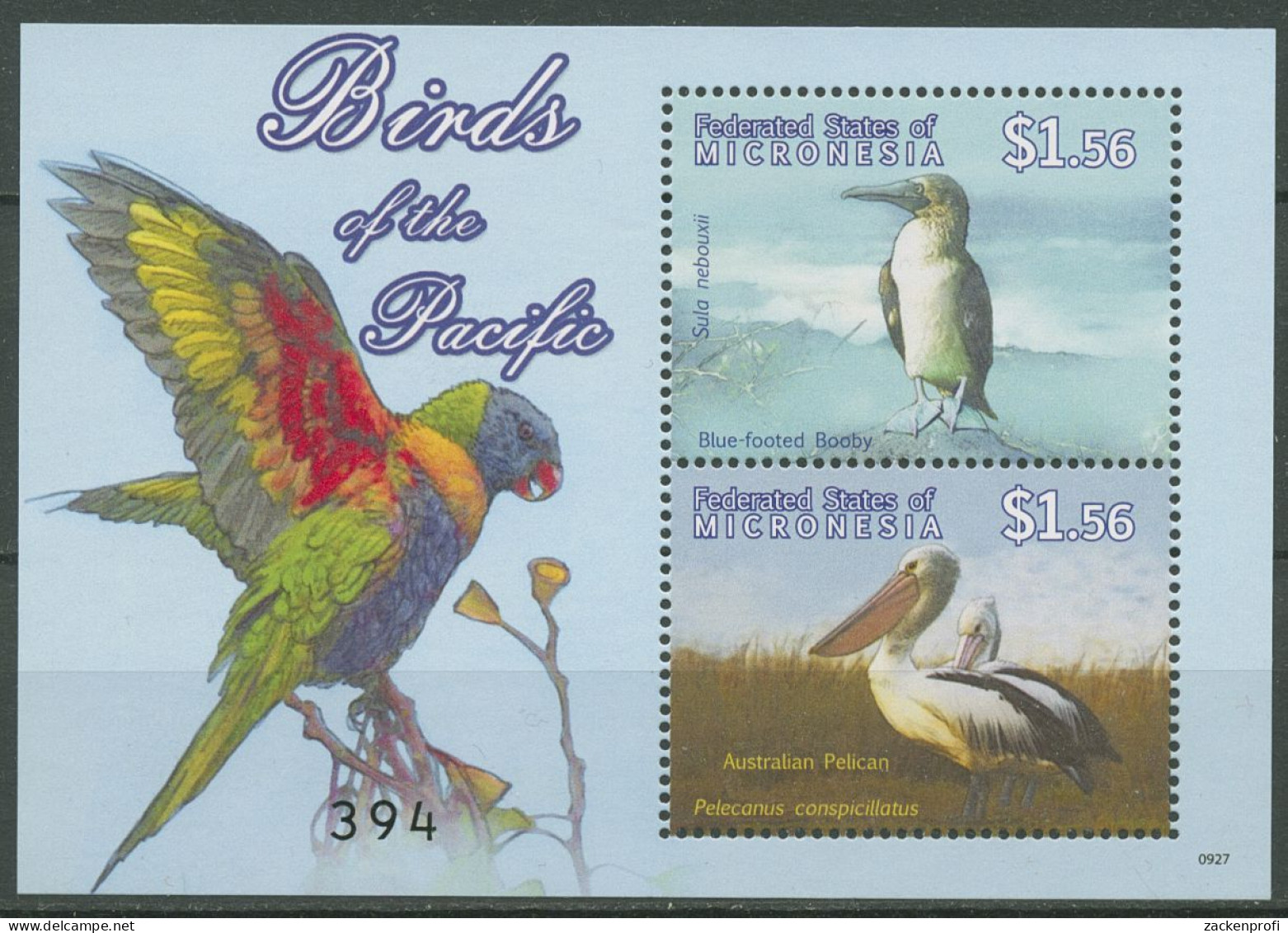 Mikronesien 2009 Vögel Brillenpelikan Blaufußtölpel Block 182 Postfrisch (C40447) - Micronesia