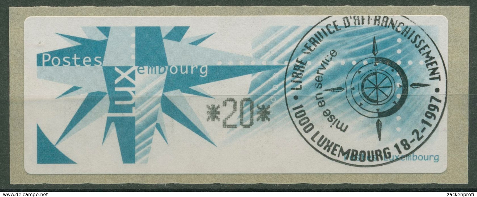 Luxemburg ATM 1997 Windrose/Papier Einzelwert ATM 4 Gestempelt - Frankeervignetten